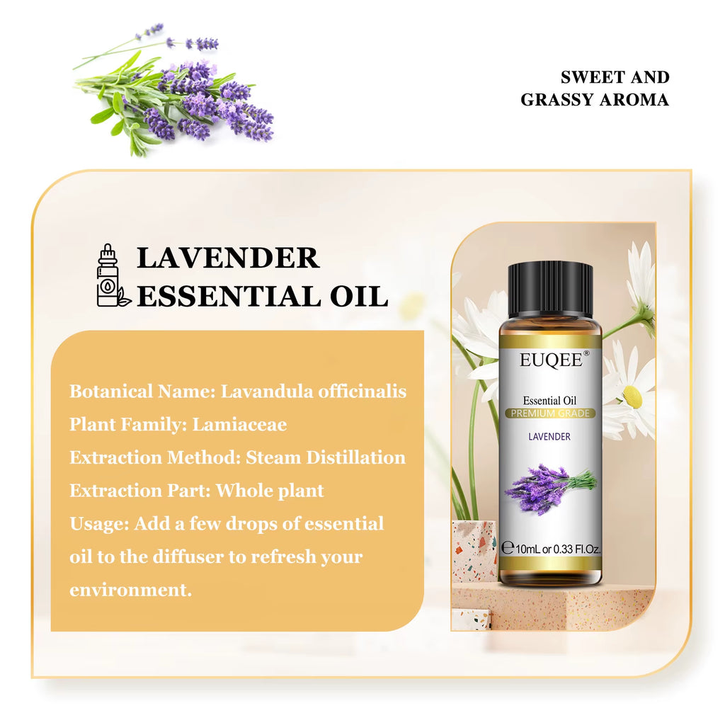 Pure Essential Oil 10Ml — Diffuser Refill, Multiple Scents